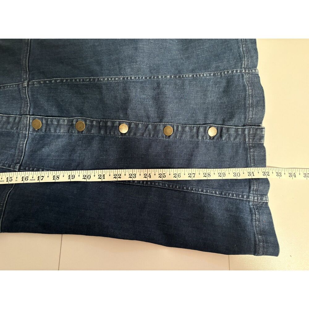 Denim Button Front Mini Dress | Sleeveless Jean Dress Adjustable Strap Casual - Picture 6 of 6